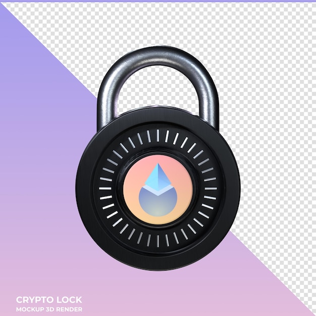 Crypto lock lido dao ldo 3d icon