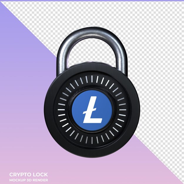 Crypto lock litecoin ltc 3d icon