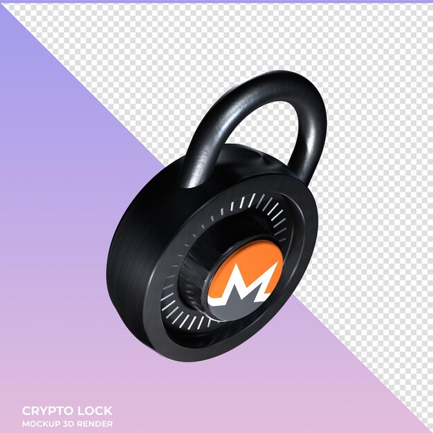 PSD 3d-икона crypto lock monero xmr