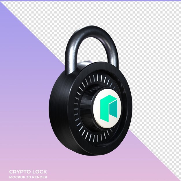 Icona di blocco crypto neo 3d