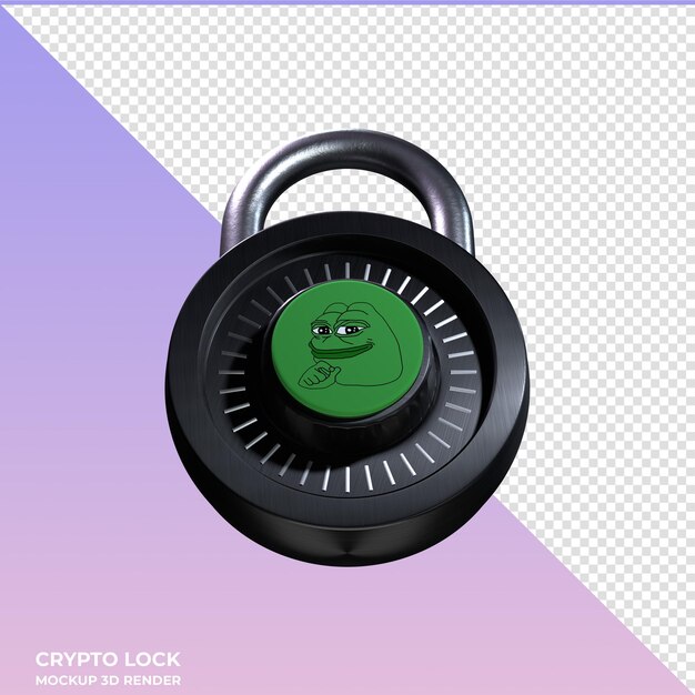 PSD Икона 3d-блокировки crypto pepe