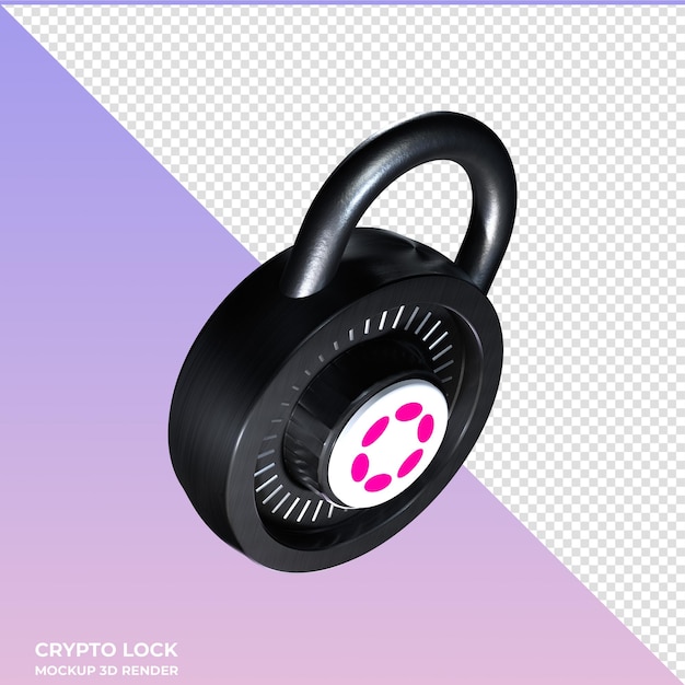 Crypto lock polkadot dot 3d icon