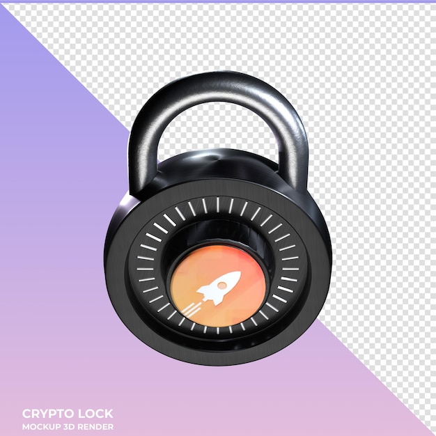 PSD crypto lock rocket pool rpl 3d icon