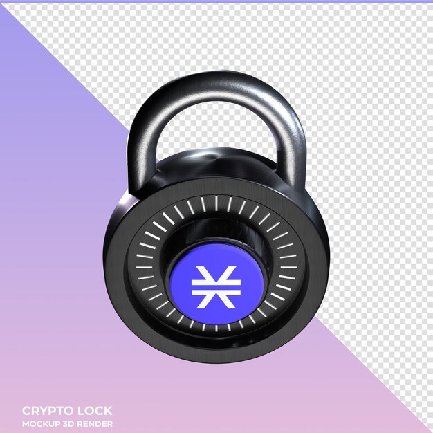 PSD crypto lock stacks stx 3d icon