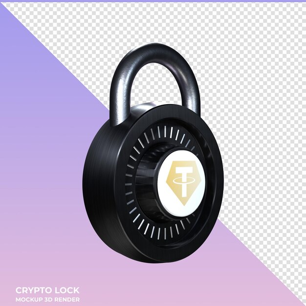 PSD クリプト・ロック・テザー・ゴールド (cryptotether gold xaut) 3d アイコン