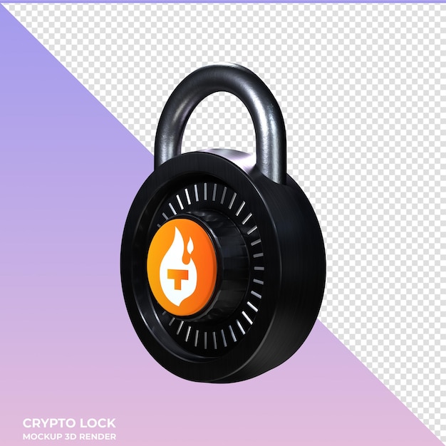 PSD crypto lock theta fuel tfuel 3d icon