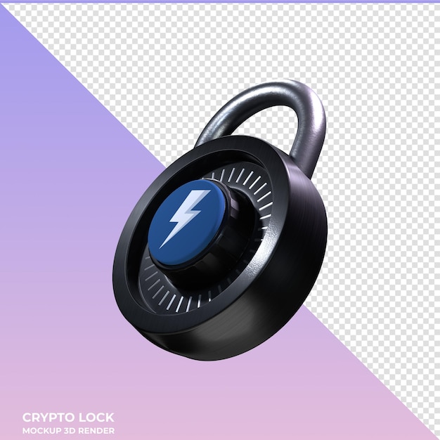 PSD crypto lock vethor token vtho 3d icon