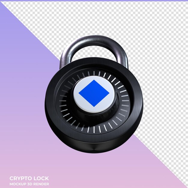 PSD crypto lock waves 3d icon