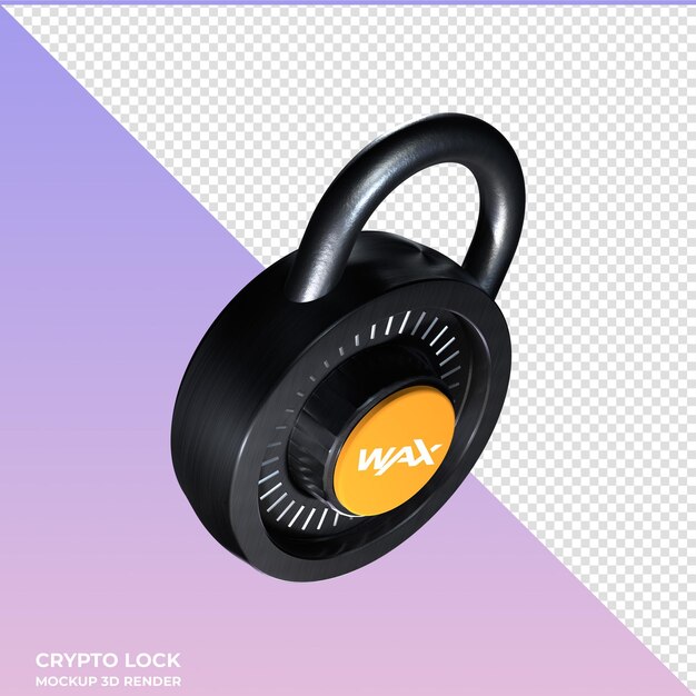 Crypto lock wax waxp 3d icon