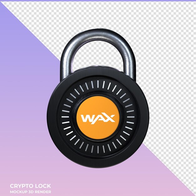 PSD crypto lock wax waxp 3d icoon