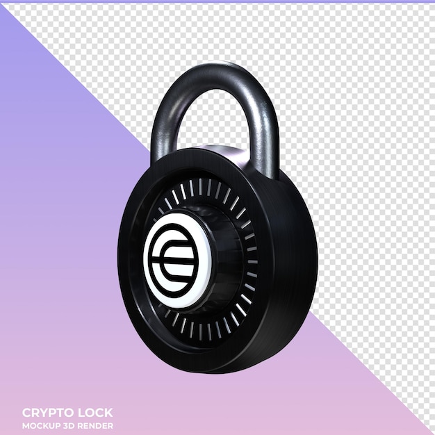 Crypto lock worldcoin wld 3d icon