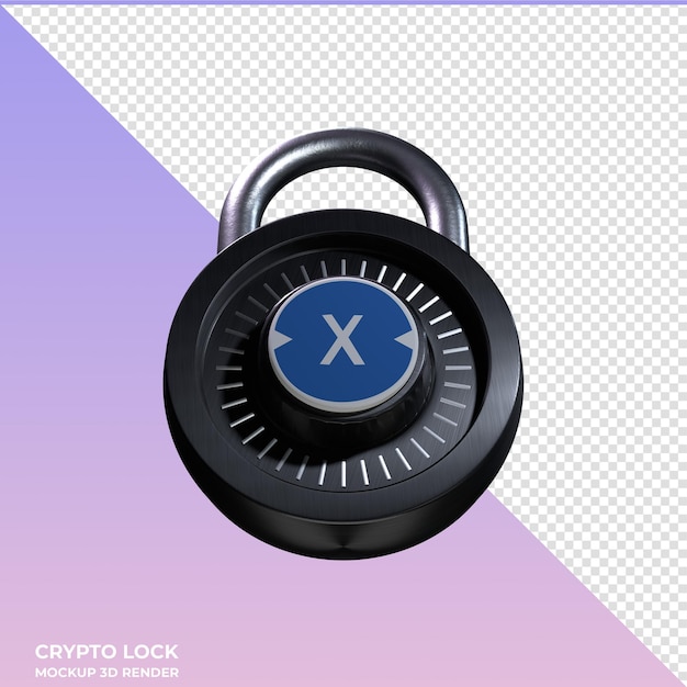 PSD Икона xdc 3d сети crypto lock xdc