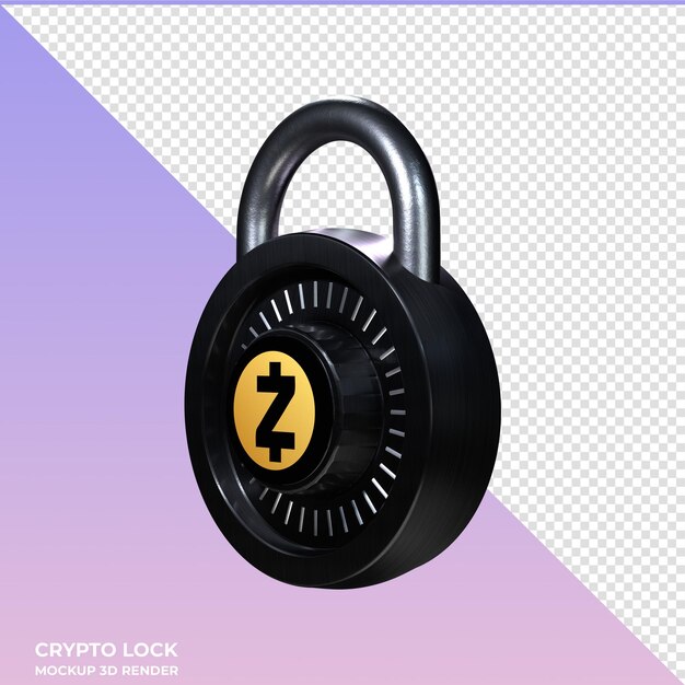 Crypto lock zcash zec 3d icon