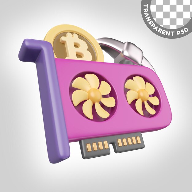 Crypto Mining 3D Illustration Icon