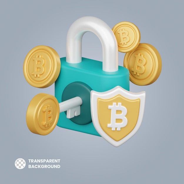 Crypto security 3d cryptocurrency investment icon