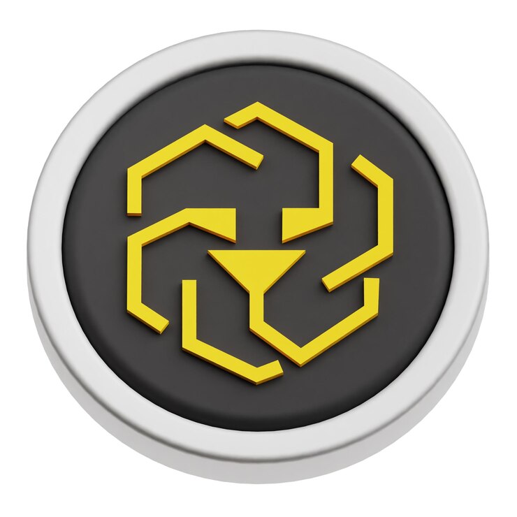 PSD crypto token 3d icon isolated on the white background