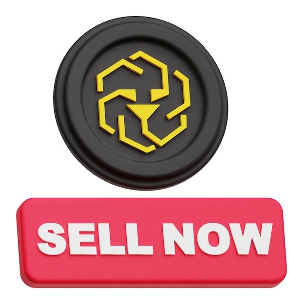 crypto token 3d icon isolated on the white background
