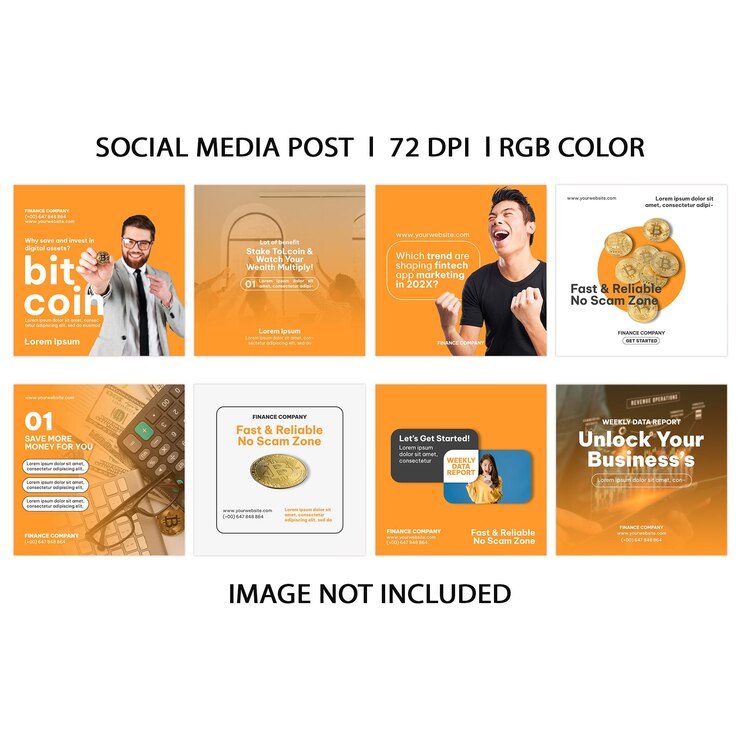 PSD crypto trading instagram post templates