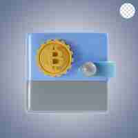 PSD crypto wallet 3d icon