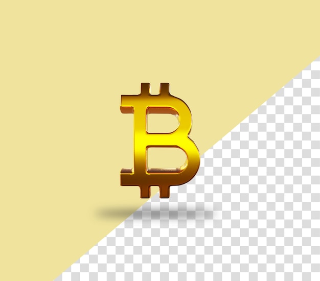 Cryptocurrency Bitcoin 황금 동전 렌더링 아이콘