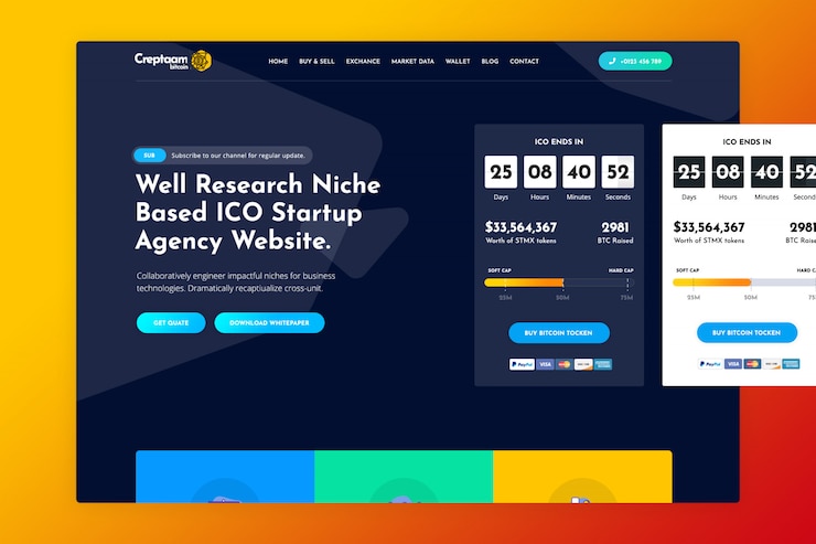 PSD cryptocurrency bitcoin web header