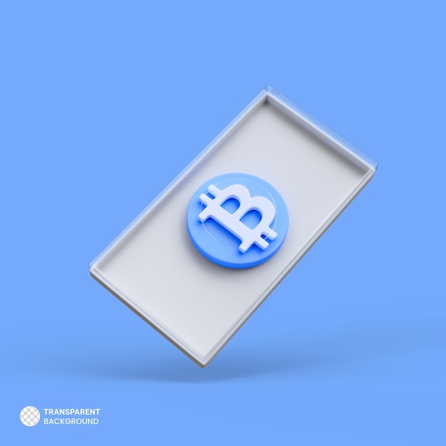 Cryptocurrency munt pictogram geïsoleerde 3d render illustration