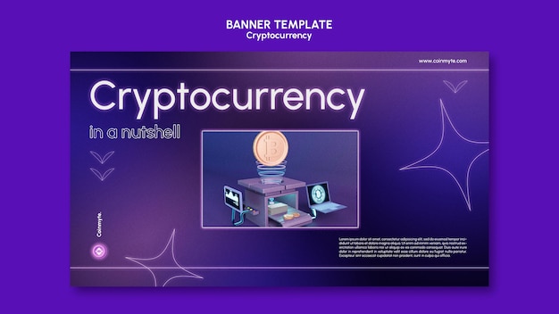 Cryptocurrency-ontwerpsjabloon van banner