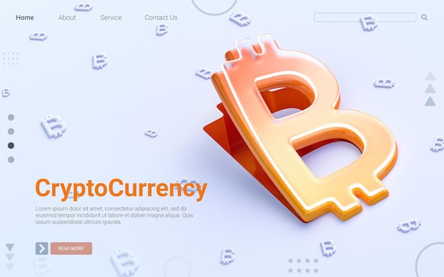 cryptocurrency sign folding on white background 3d render concept for social banner web template