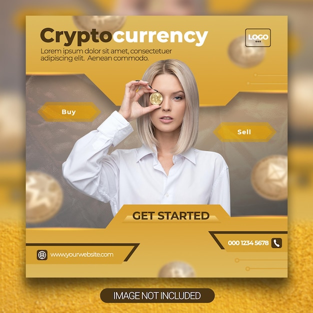 PSD cryptocurrency social media post template