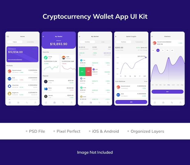Cryptocurrency Wallet App UI Kit