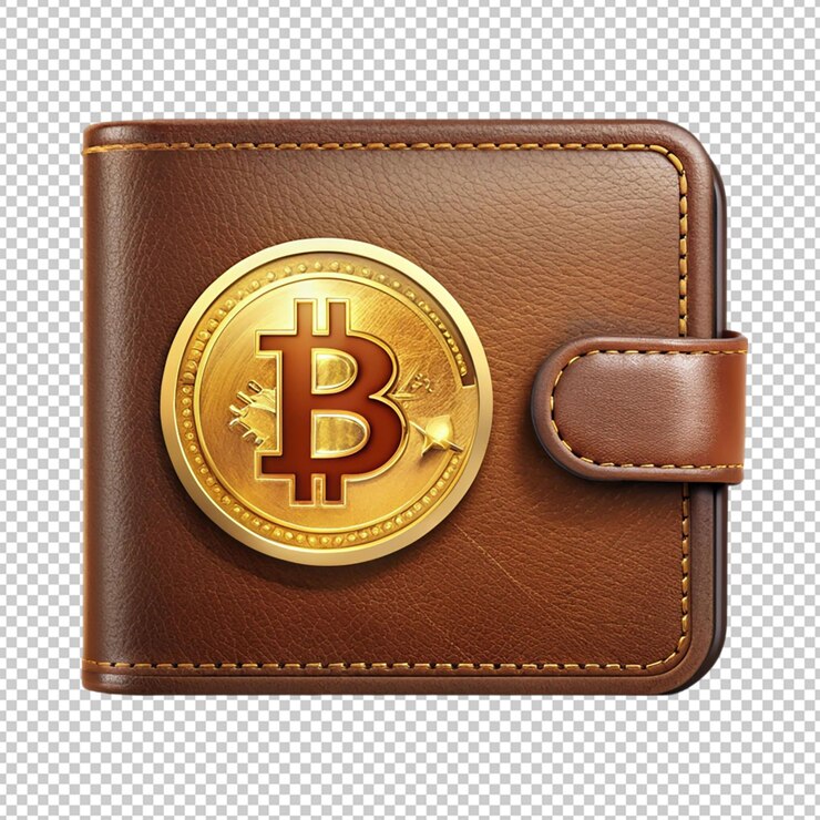 PSD cryptocurrency wallet bitcoin on transparent background