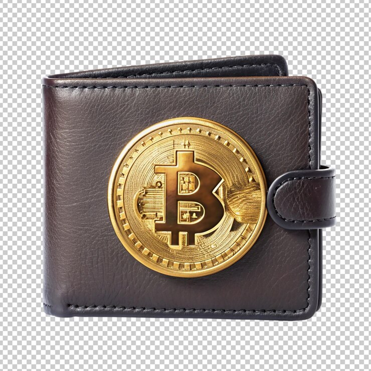 PSD cryptocurrency wallet bitcoin on transparent background