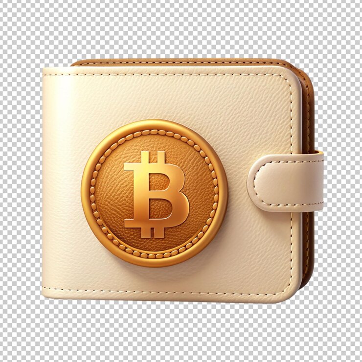 PSD cryptocurrency wallet bitcoin on transparent background