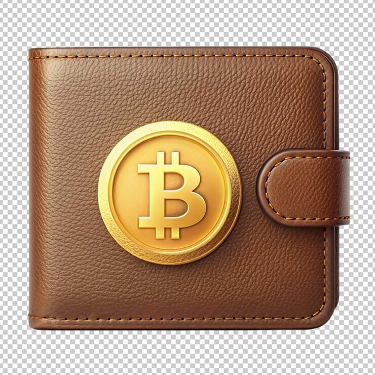 PSD cryptocurrency wallet bitcoin on transparent background