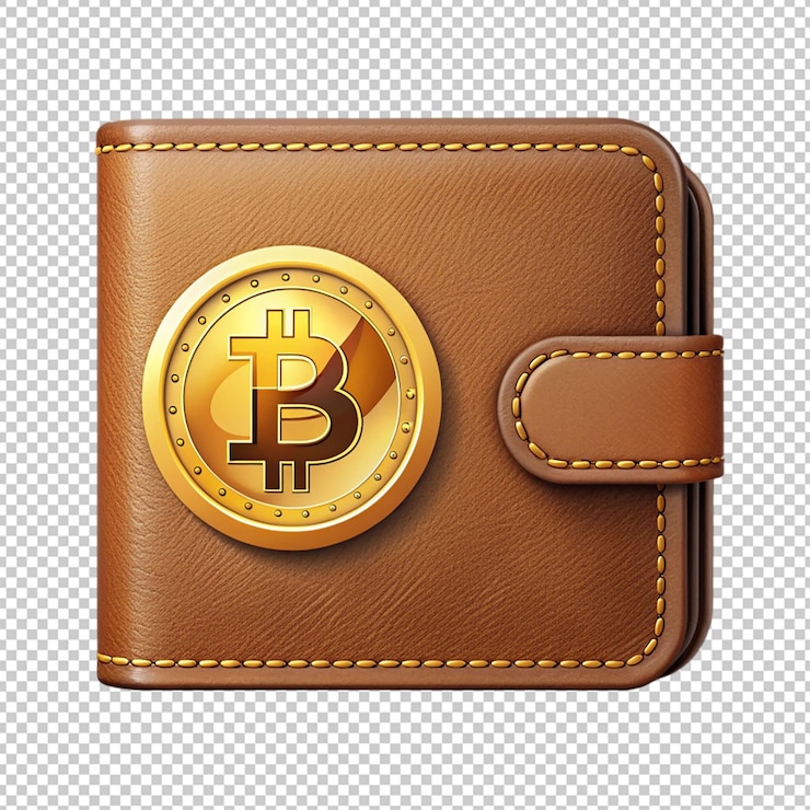 PSD cryptocurrency wallet bitcoin on transparent background