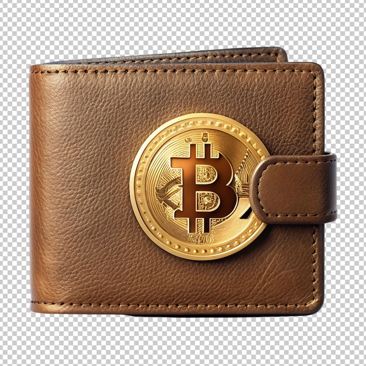 PSD cryptocurrency wallet bitcoin on transparent background