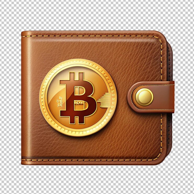 PSD cryptocurrency wallet bitcoin on transparent background