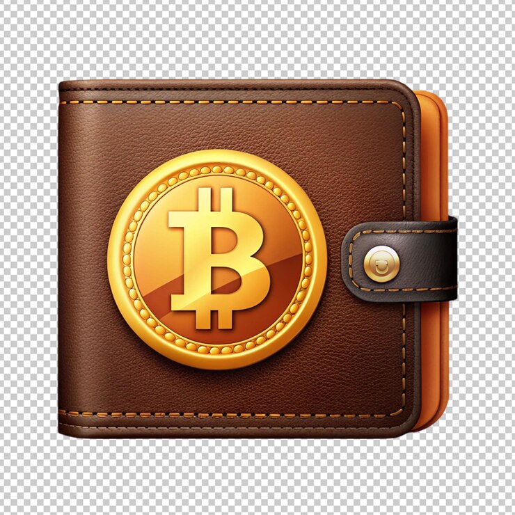 PSD cryptocurrency wallet bitcoin on transparent background