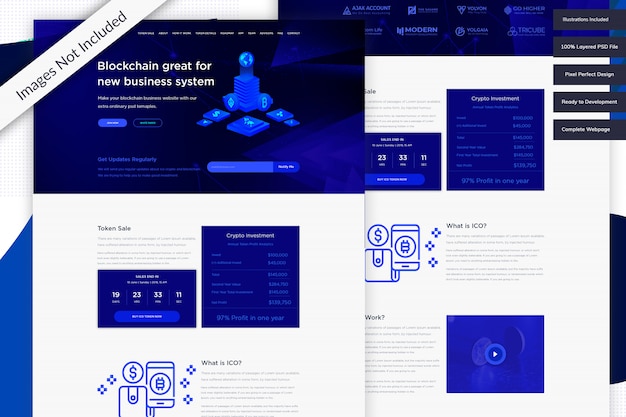 PSD 暗号通貨ウェブサイトテンプレート