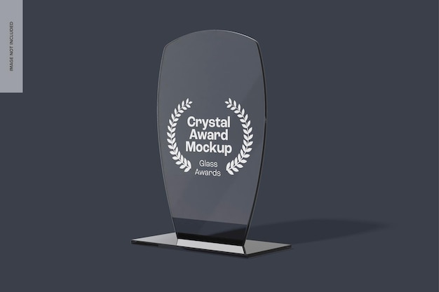 Mockup del premio crystal, right view