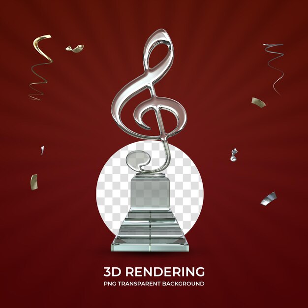 Crystal awarding trophy 3d rendering isolato sfondo trasparente