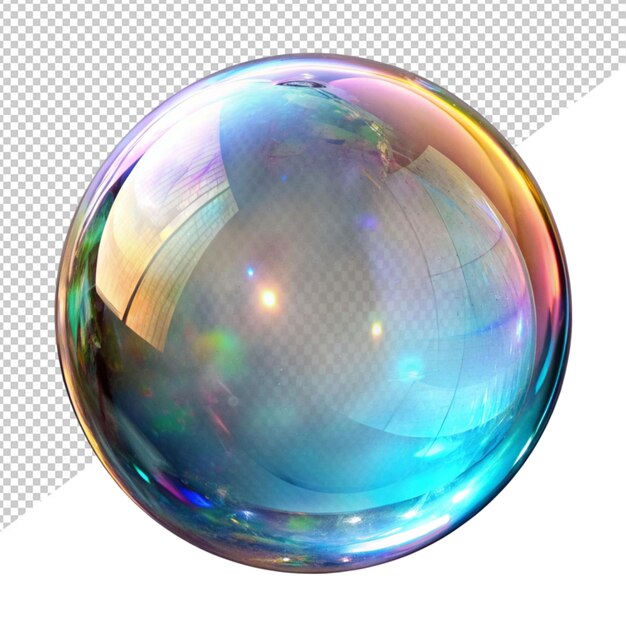 PSD crystal glass bubble on transparent background