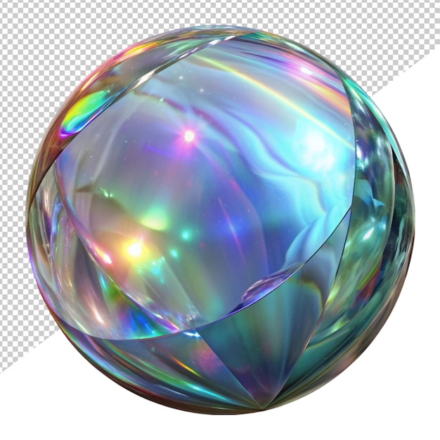 PSD crystal glass bubble on transparent background