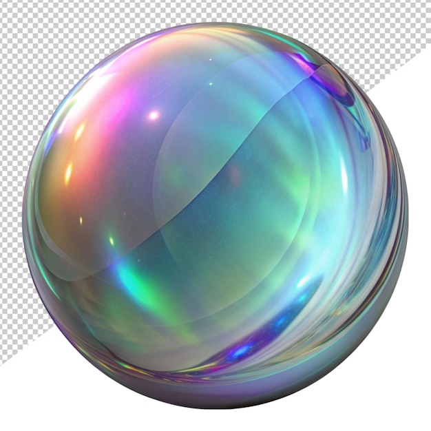 PSD crystal glass bubble on transparent background