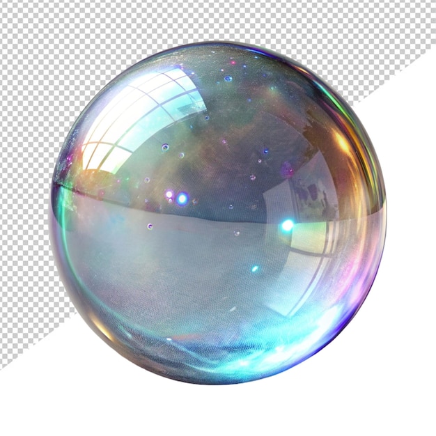 PSD crystal glass bubble on transparent background