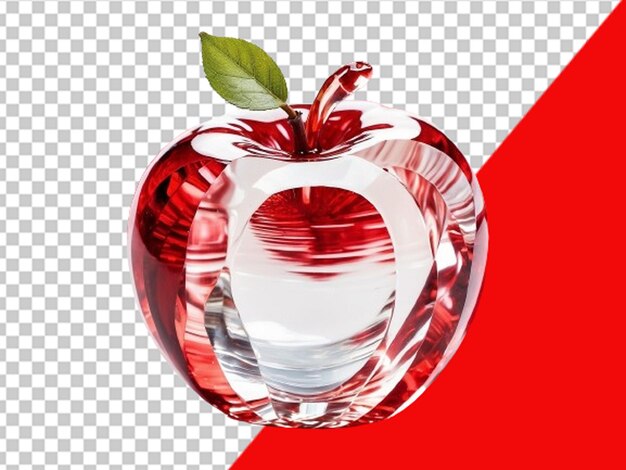 PSD Кристально-красная яблоко на прозрачном фоне