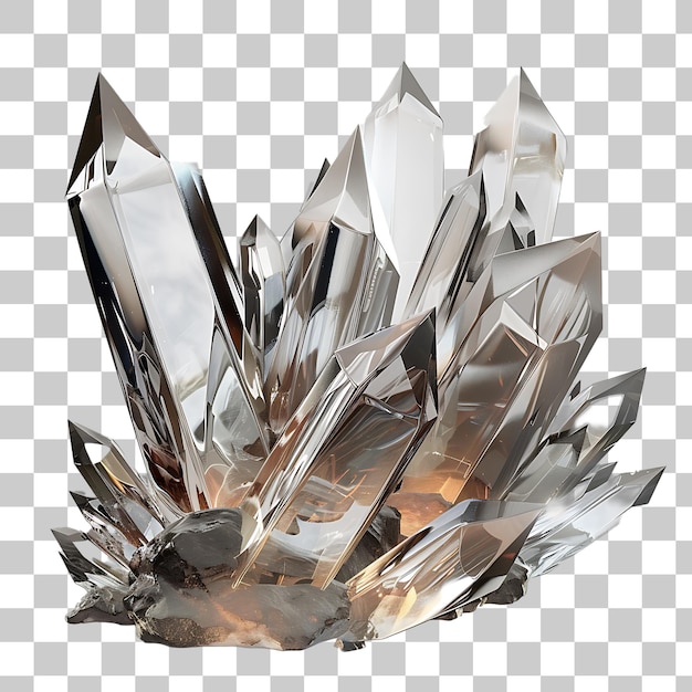 Crystal Sculpture Displayed on White Background