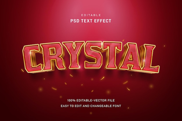 Crystal text effect template