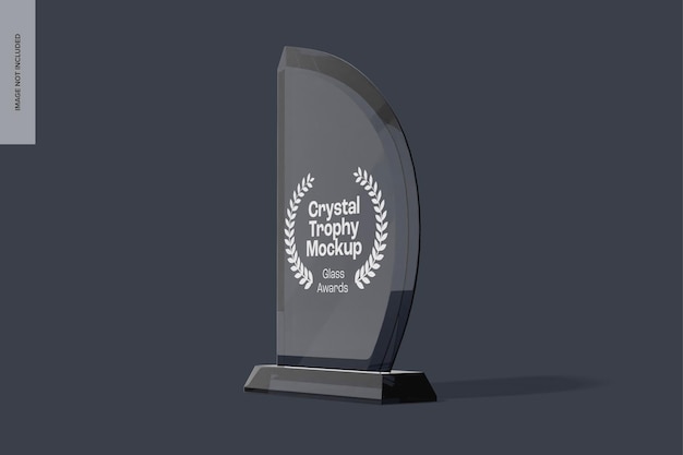 Crystal trophy mockup, juiste weergave