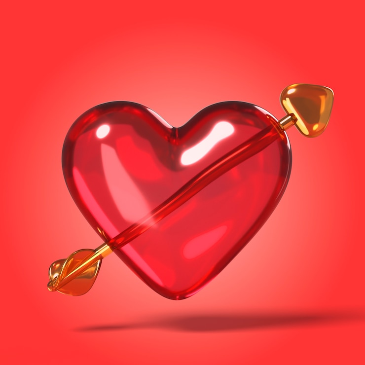 PSD crystal valentine's day icon design